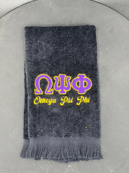 Omega Psi Phi Letters Series Embroidered Towel - West & Remount Custom Apparel