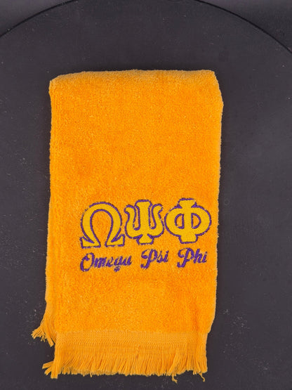 Omega Psi Phi Letters Series Embroidered Towel - West & Remount Custom Apparel