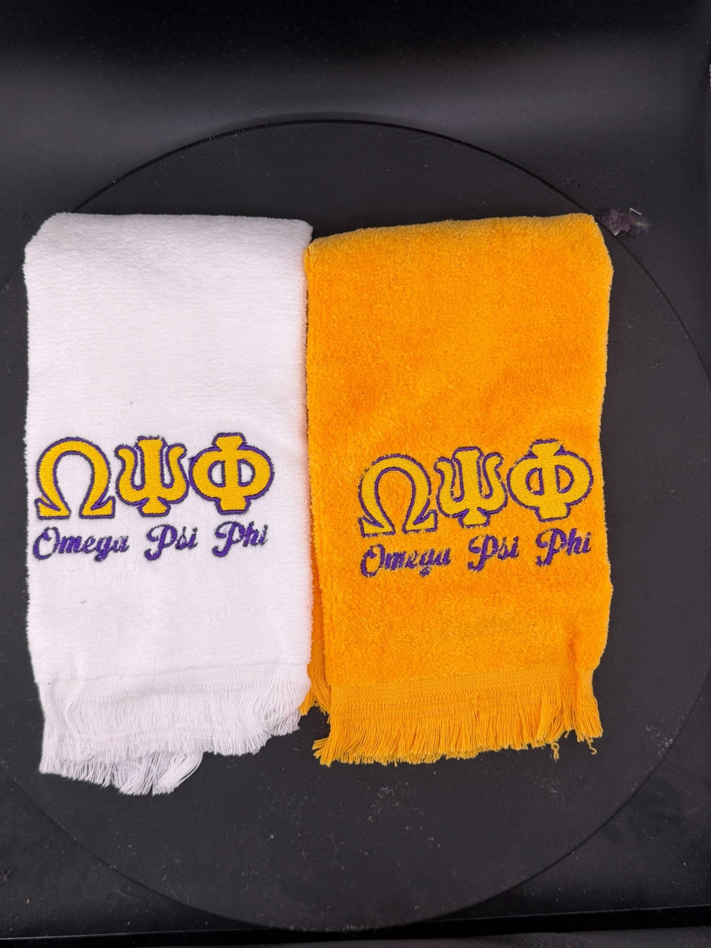 Omega Psi Phi Letters Series Embroidered Towel - West & Remount Custom Apparel