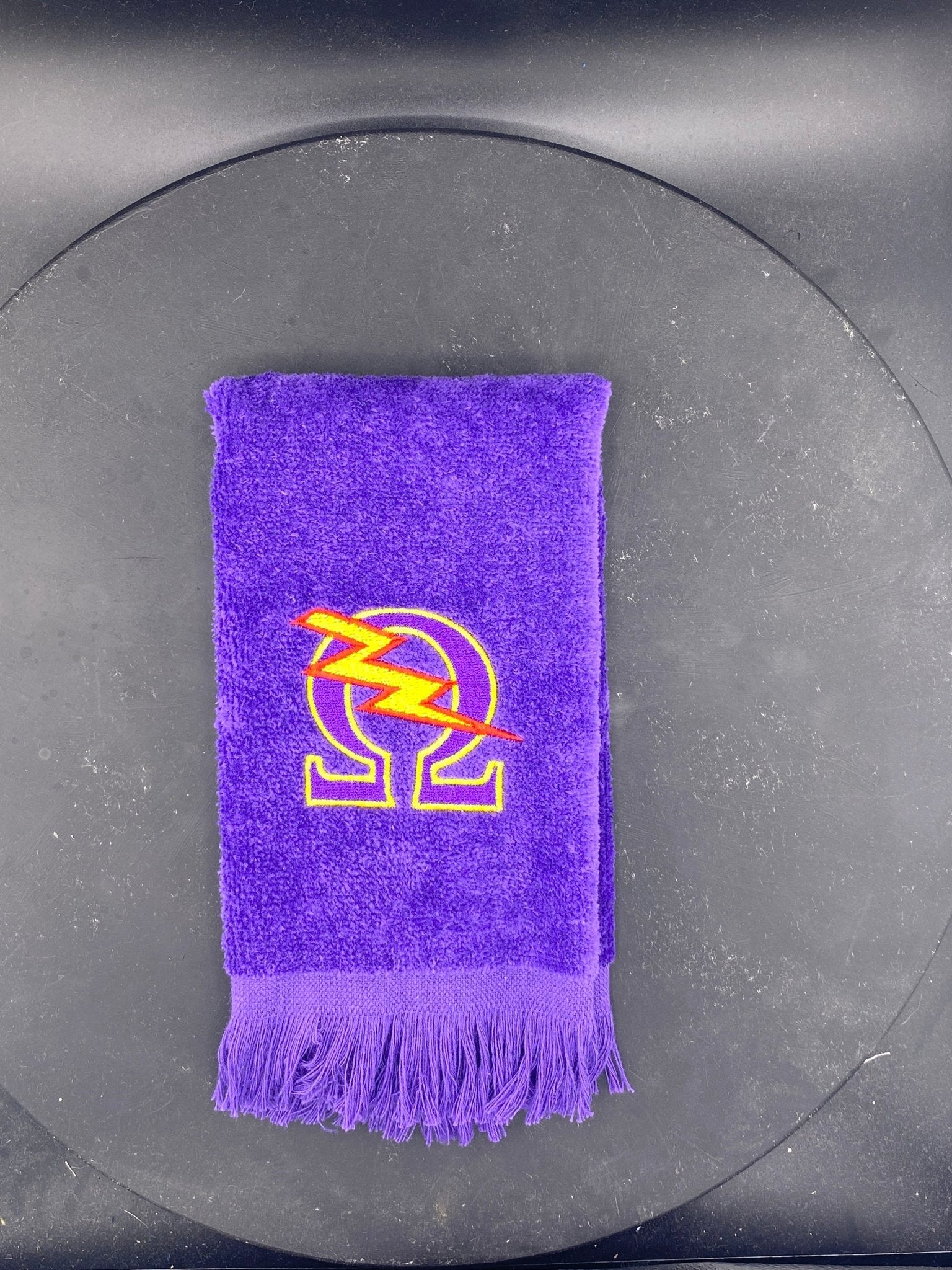 Omega Psi Phi Towel – Embroidered Homecoming & Game Day Rally Towel | Qlassic Thunderbolt - West & Remount Custom Apparel