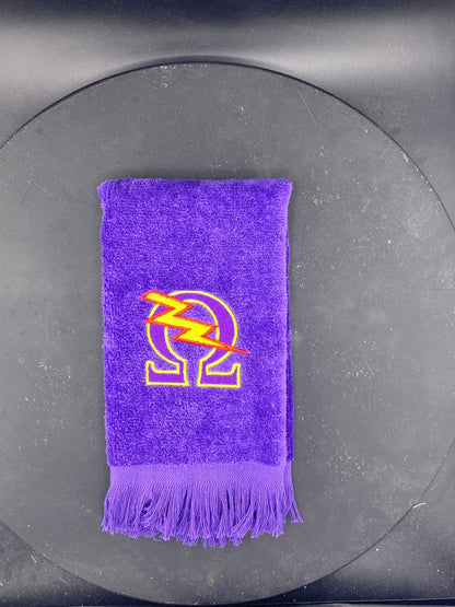 Omega Psi Phi Towel – Embroidered Homecoming & Game Day Rally Towel | Qlassic Thunderbolt - West & Remount Custom Apparel