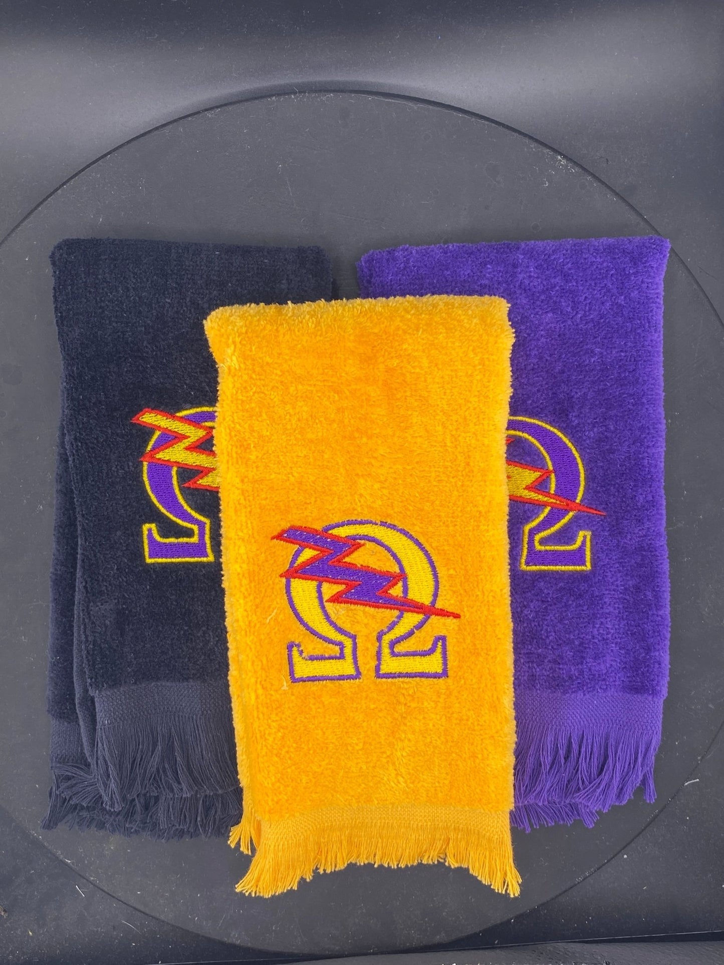 Omega Psi Phi Towel – Embroidered Homecoming & Game Day Rally Towel | Qlassic Thunderbolt - West & Remount Custom Apparel