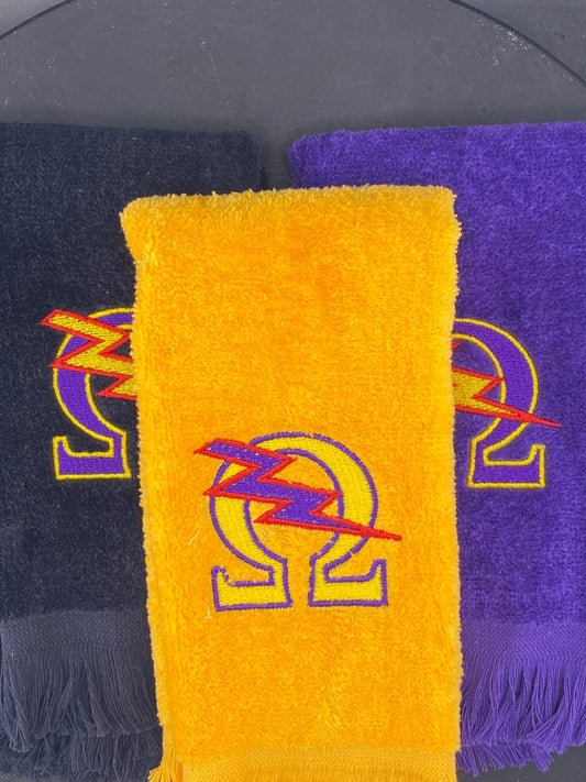 Omega Psi Phi Towel – Embroidered Homecoming & Game Day Rally Towel | Qlassic Thunderbolt - West & Remount Custom Apparel