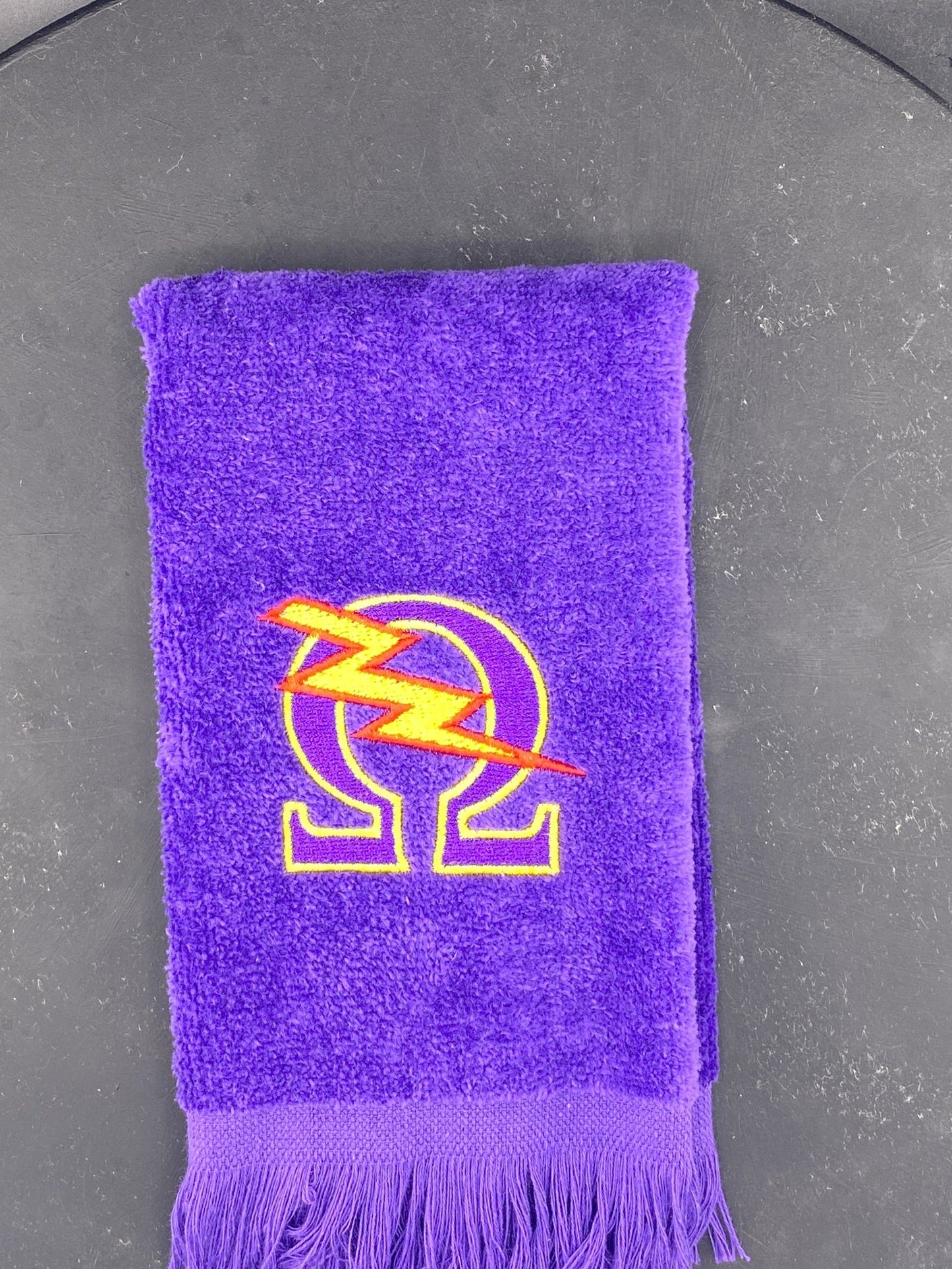 Omega Psi Phi Towel – Embroidered Homecoming & Game Day Rally Towel | Qlassic Thunderbolt - West & Remount Custom Apparel