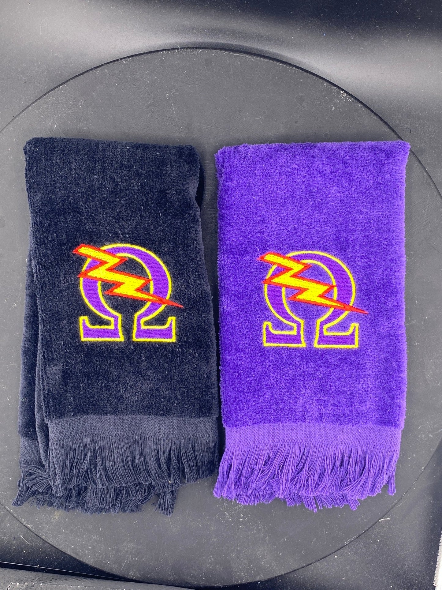 Omega Psi Phi Towel – Embroidered Homecoming & Game Day Rally Towel | Qlassic Thunderbolt - West & Remount Custom Apparel