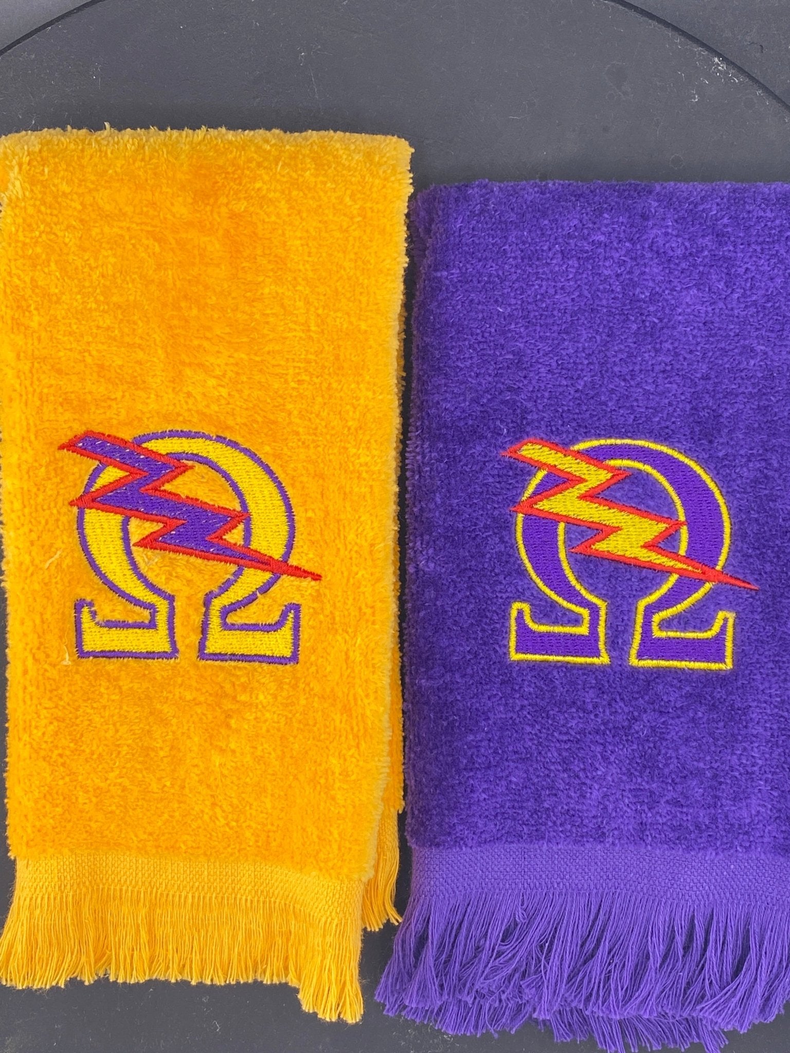 Omega Psi Phi Towel – Embroidered Homecoming & Game Day Rally Towel | Qlassic Thunderbolt - West & Remount Custom Apparel