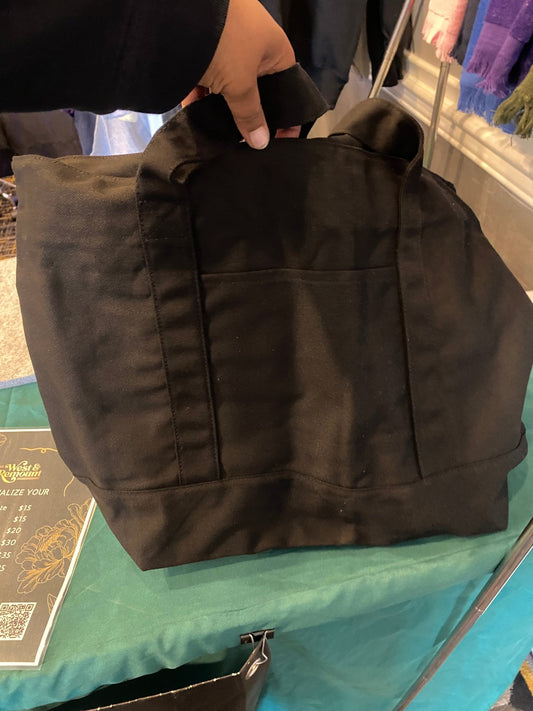 Personalized Black Tote Bag | Custom Embroidered Tote Bag - West & Remount Custom Apparel