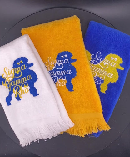 Sigma Gamma Rho Legacy Towel – Greek Letter Embroidery