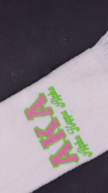 Alpha Kappa Alpha Letters Series Embroidered Towel