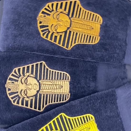 3 Alpha Phi Alpha Sphinx Stroll Towels in slow motion