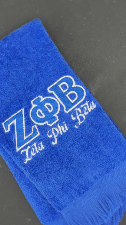 Zeta Phi Beta Letters Series Embroidered Towel