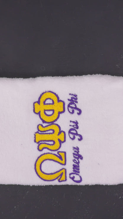 Omega Psi Phi Letters Series Embroidered Towel