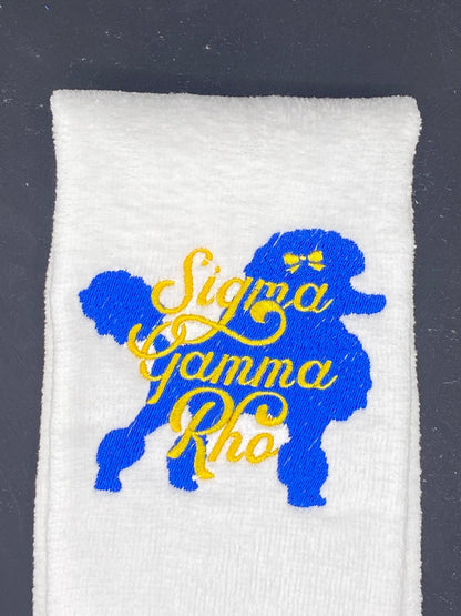 Sigma Gamma Rho Poodle Towel – Custom Embroidered Mascot - West & Remount Custom Apparel