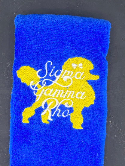 Sigma Gamma Rho Poodle Towel – Custom Embroidered Mascot - West & Remount Custom Apparel