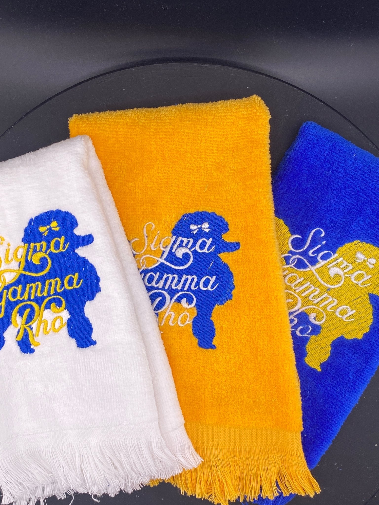 Sigma Gamma Rho Poodle Towel – Custom Embroidered Mascot - West & Remount Custom Apparel
