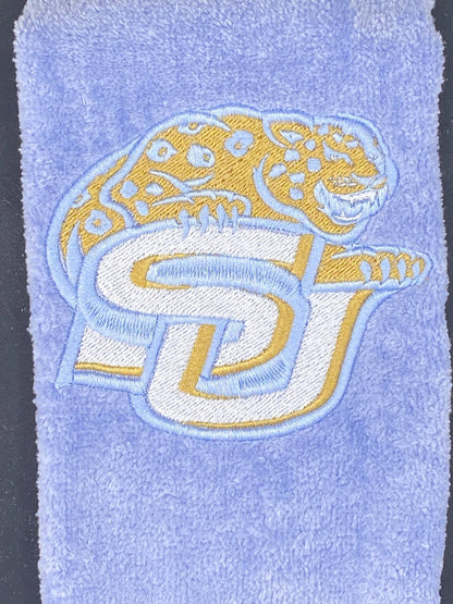 Southern University SU Logo Embroidered Towel | Jaguars Fan Towel | HBCU Alumni Gift - West & Remount Custom Apparel