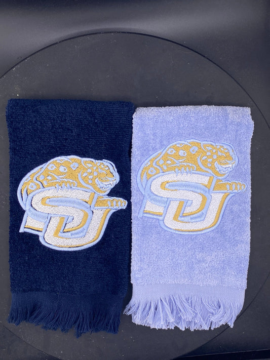 Southern University SU Logo Embroidered Towel | Jaguars Fan Towel | HBCU Alumni Gift - West & Remount Custom Apparel