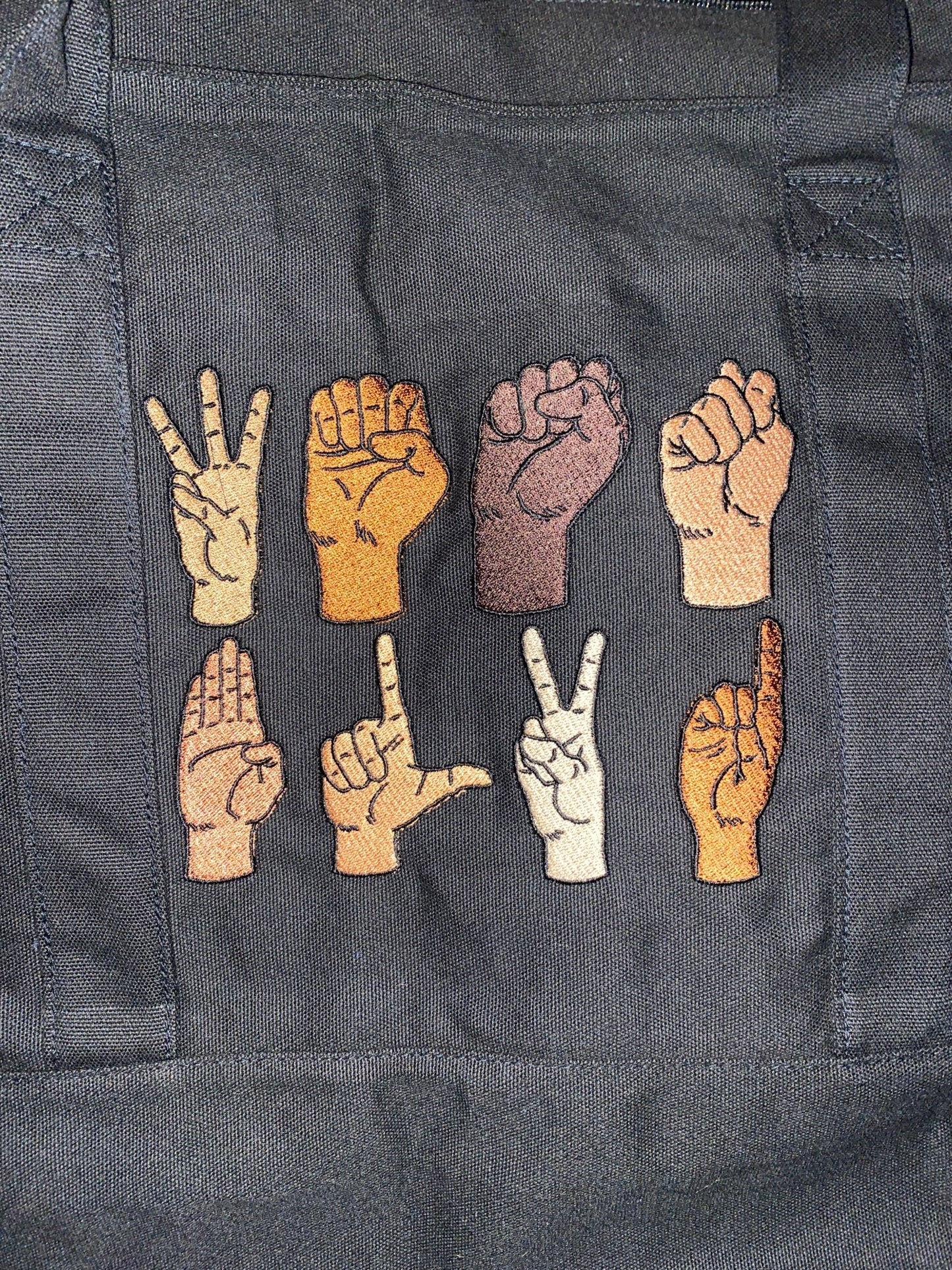 West BLVD ASL Embroidered Bandana & Tote | Multicultural Sign Language Design - West & Remount Custom Apparel