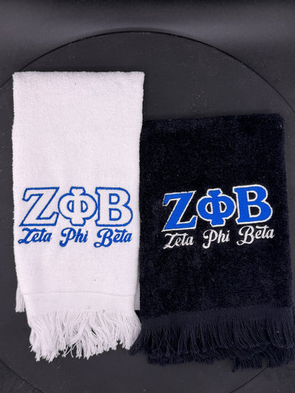 Zeta Phi Beta Letters Series Embroidered Towel - West & Remount Custom Apparel