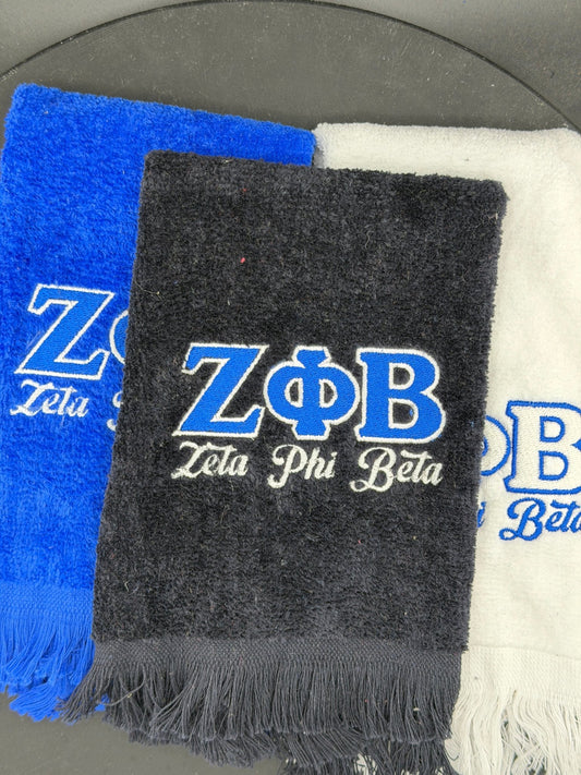 Zeta Phi Beta Letters Series Embroidered Towel - West & Remount Custom Apparel